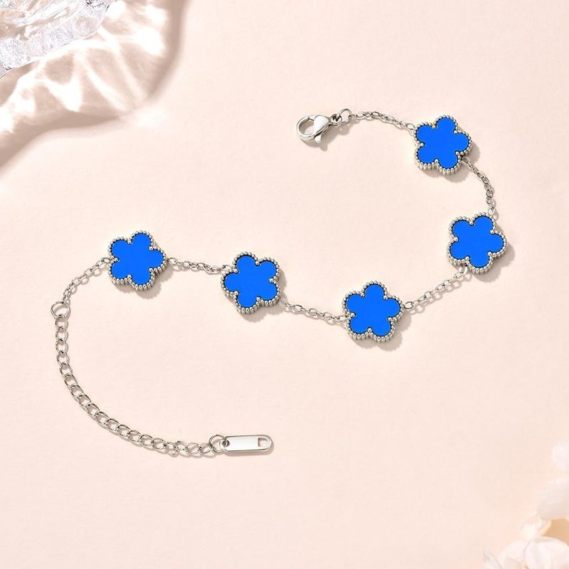 FLY FEI 18K Gold-Plated Four Leaf Clover Bracelet for Women,Adjustable lucky Bracelet Set Jewelry Gift-Hypoallergenic Charm for Birthdays, Wellness & Daily Wear - Image 5